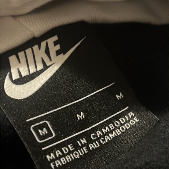 Nike Air Black White Red SWOOSH Full Zip Fleece Hoodie Sz M DB5064-011 - Picture 8 of 8